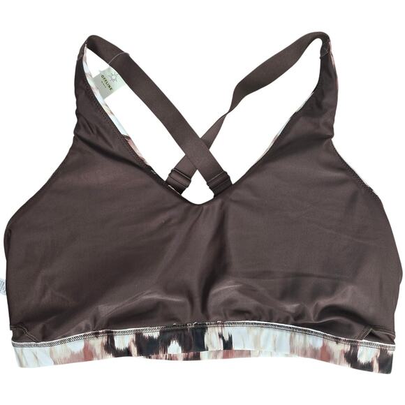 aerie OFFLINE Shine Strappy Back Sports Bra in Cocoa Cream XL NWT - Picture 4 of 10